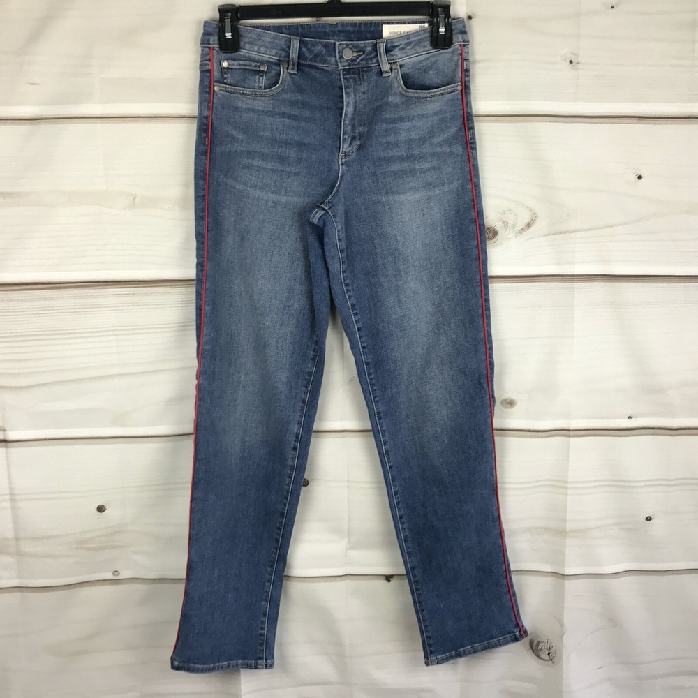 Vince Camuto Jeans Womens 6 Straight Leg Stretch Mid Rise Medium Wash Denim